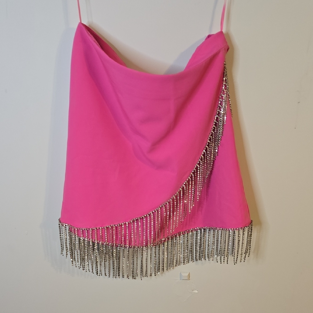 Pink Fringe Skirt